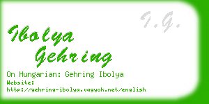 ibolya gehring business card